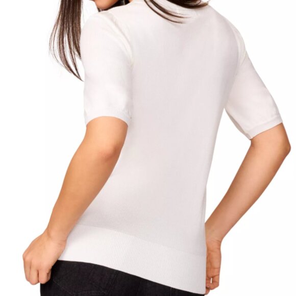 Melissa Paige Scalloped Short-Sleeve Sweater Sz L NWT - Picture 4 of 12